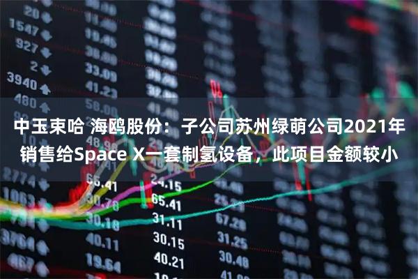 中玉束哈 海鸥股份：子公司苏州绿萌公司2021年销售给Space X一套制氢设备，此项目金额较小