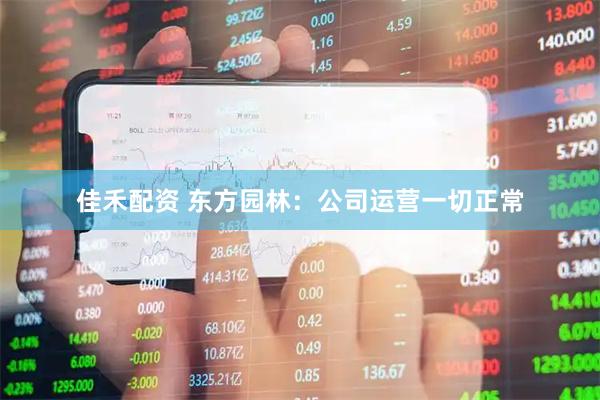 佳禾配资 东方园林：公司运营一切正常