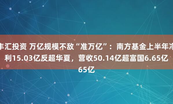 丰汇投资 万亿规模不敌“准万亿”：南方基金上半年净利15.03亿反超华夏，营收50.14亿超富国6.65亿